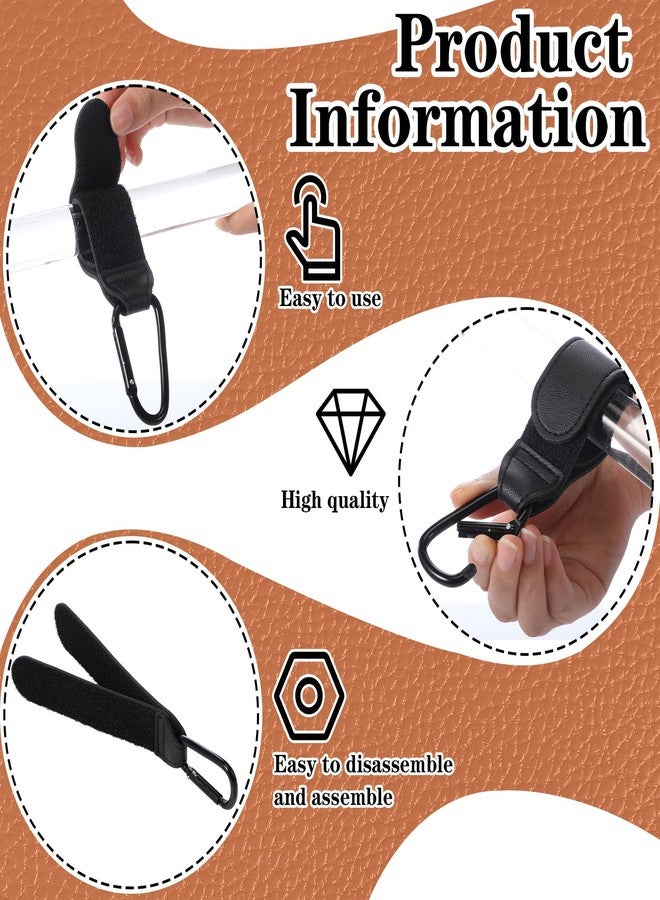 Colingmill 3 Pieces Stroller Hooks, Black and Brown Hanging Multi Functional Strap with Clip for Diaper Bag Stroller Accessories, Wheelchairs, Shopping Carts - Image 3